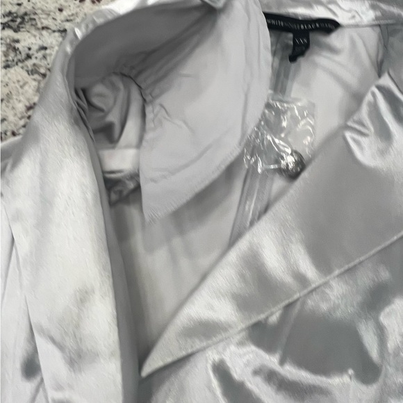 White House Black Market Blazer Jacket Velvet Silver Single Button Dressy - Picture 6 of 9